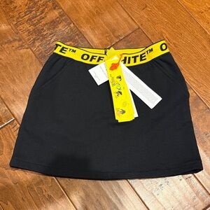 Off-White Black Skirt for girls with Yellow Band
